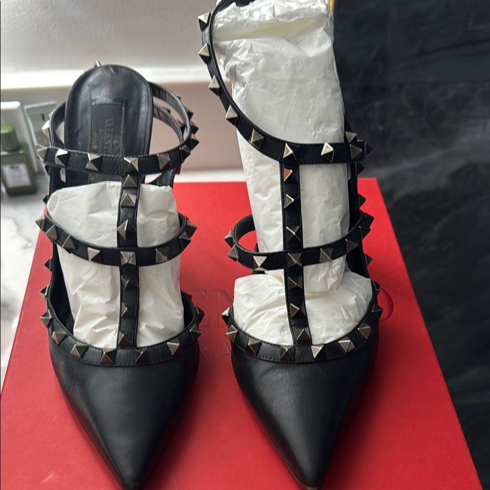 Valentino Black Rockstud Heels
